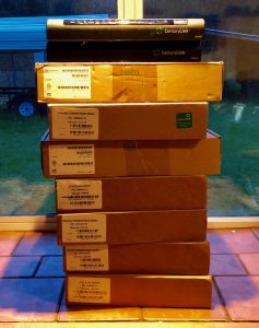 stack of 8 CenturyLink modems